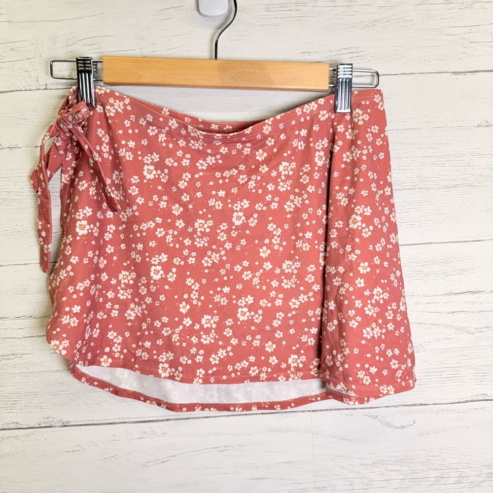 Andie Pink mauve floral Asymmetrical Wrap Sarong